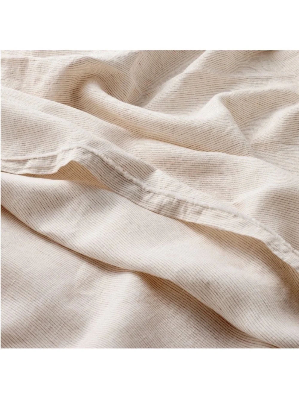 NWT California King 100% Linen Sheet Set Adobe Clay Micro Stripe - Casaluna
